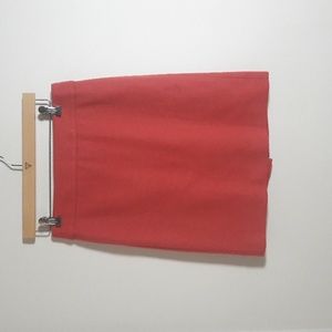 J. Crew Factory wool viscose blend lined  midi coral color skirt size 4